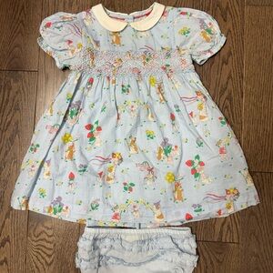 Mini Boden Smocked Dress with Animal celebrations size 12/18M
